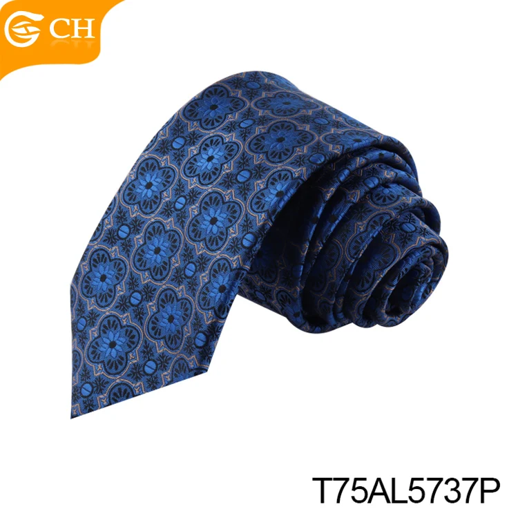 OEM ODM профессиональный поставщик галстук повседневный элегантный Пейсли Цветочный желтый на заказ причудливый Королевский синий из полиэстера