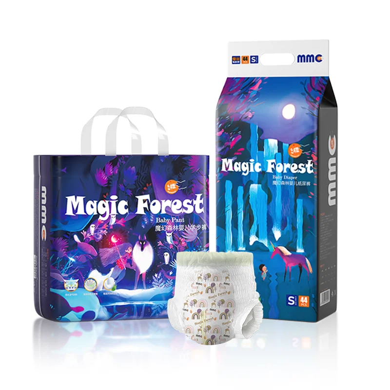 Wholesale Oem Odm Custom Breathable Dry Surface Layer Nappies Natural Baby Disposable Diaper Pull Up Pants Baby Night Diapers