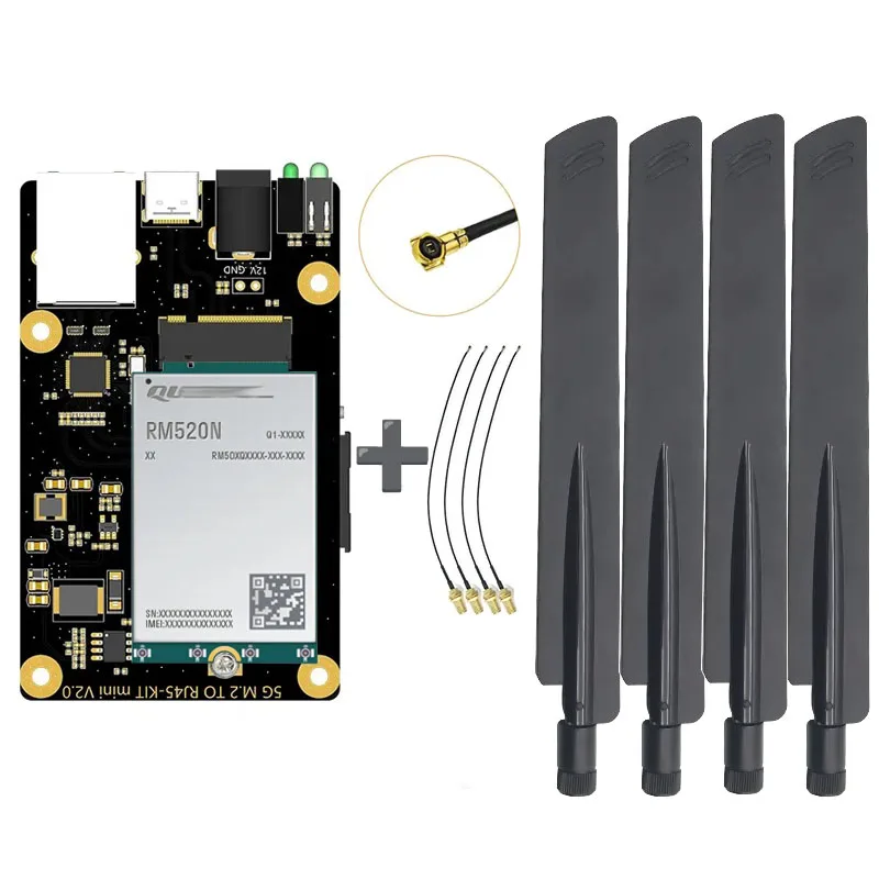 Wireless Gigabit Ethernet Rj45 Expansion Board 5g M.2 To Rj45-kit Mini V2.0 With 5g Module Rm502q-ae Rm520n-gl
