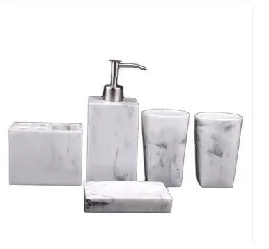 Набор из 5 предметов для ванной комнаты смолы держатель зубных щеток диспенсер мыла Коробка в зеркале индивидуальный набор