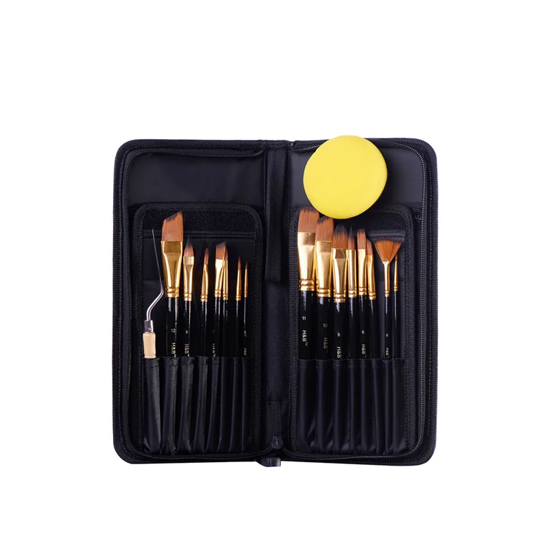 17 pieces artist brush set for watercolor or oil / acrylic