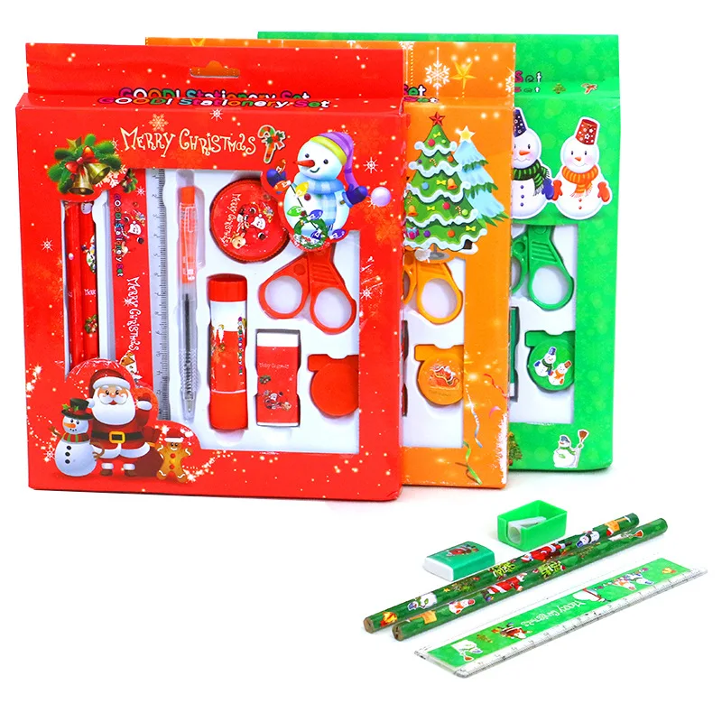 Рождественский подарок канцелярские принадлежности Набор Карандаш Шариковая ручка ластик Подарочная коробка школьные офисные и школьные принадлежности