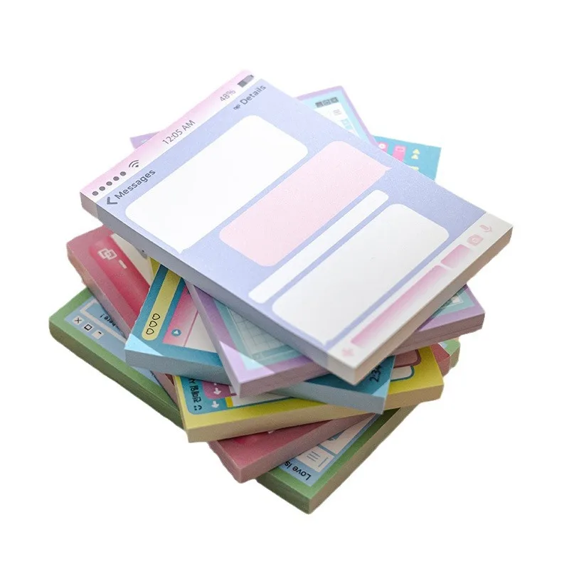 Wholesale 80pcs/Sheet Multi Color Sticky Notes Easy To Post Self-stick Note Pad School Supplies Mini Memo Pads In Stock