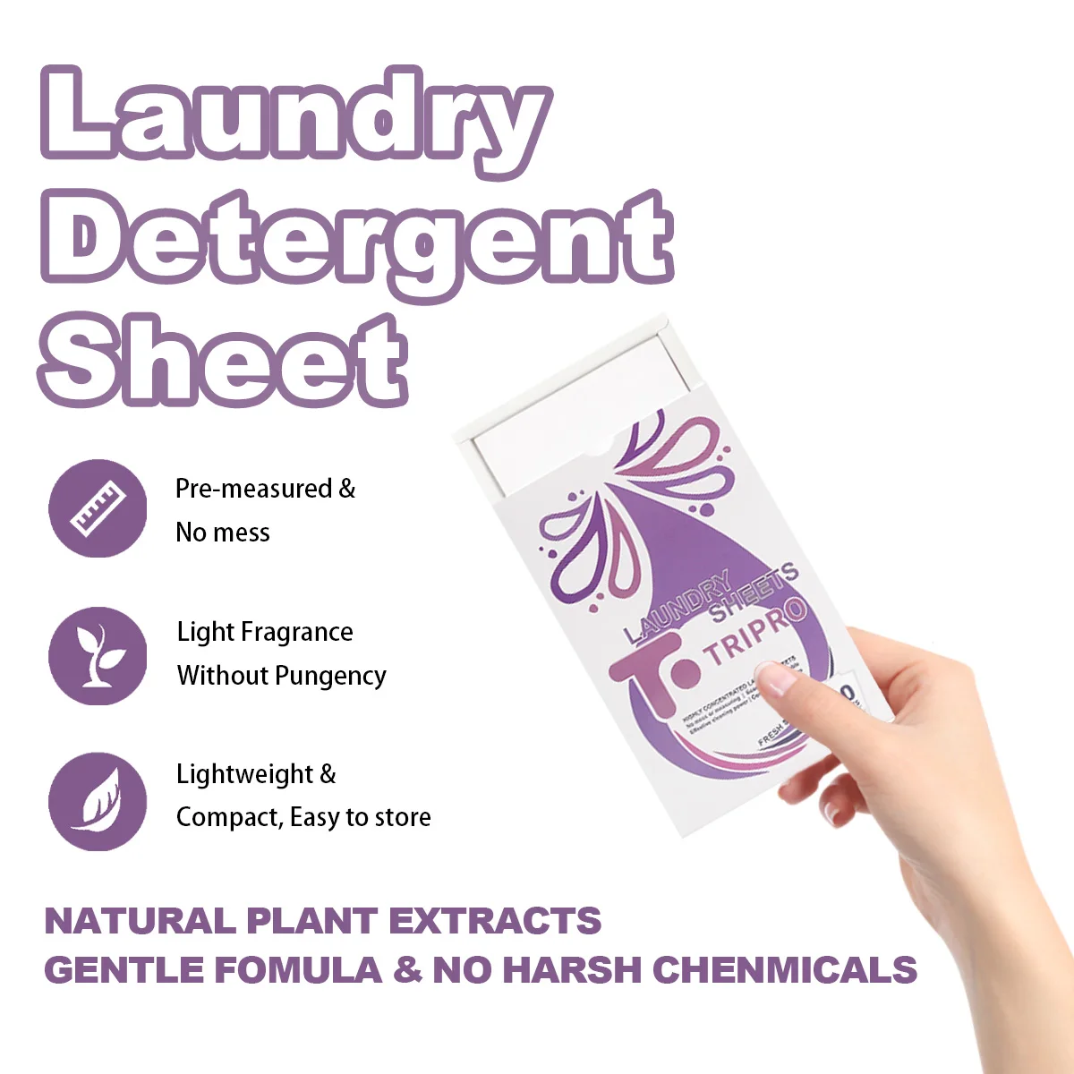 Eco Friendly Fresh Scent Laundry Soap Sheets Washing Detergent Strips Travel Laundry Detergent Sheets