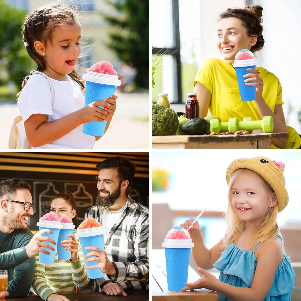 Hot Sale Ice Cream Tool Silicone Frozen Magic Cup Double Layer Slushy Cup Maker