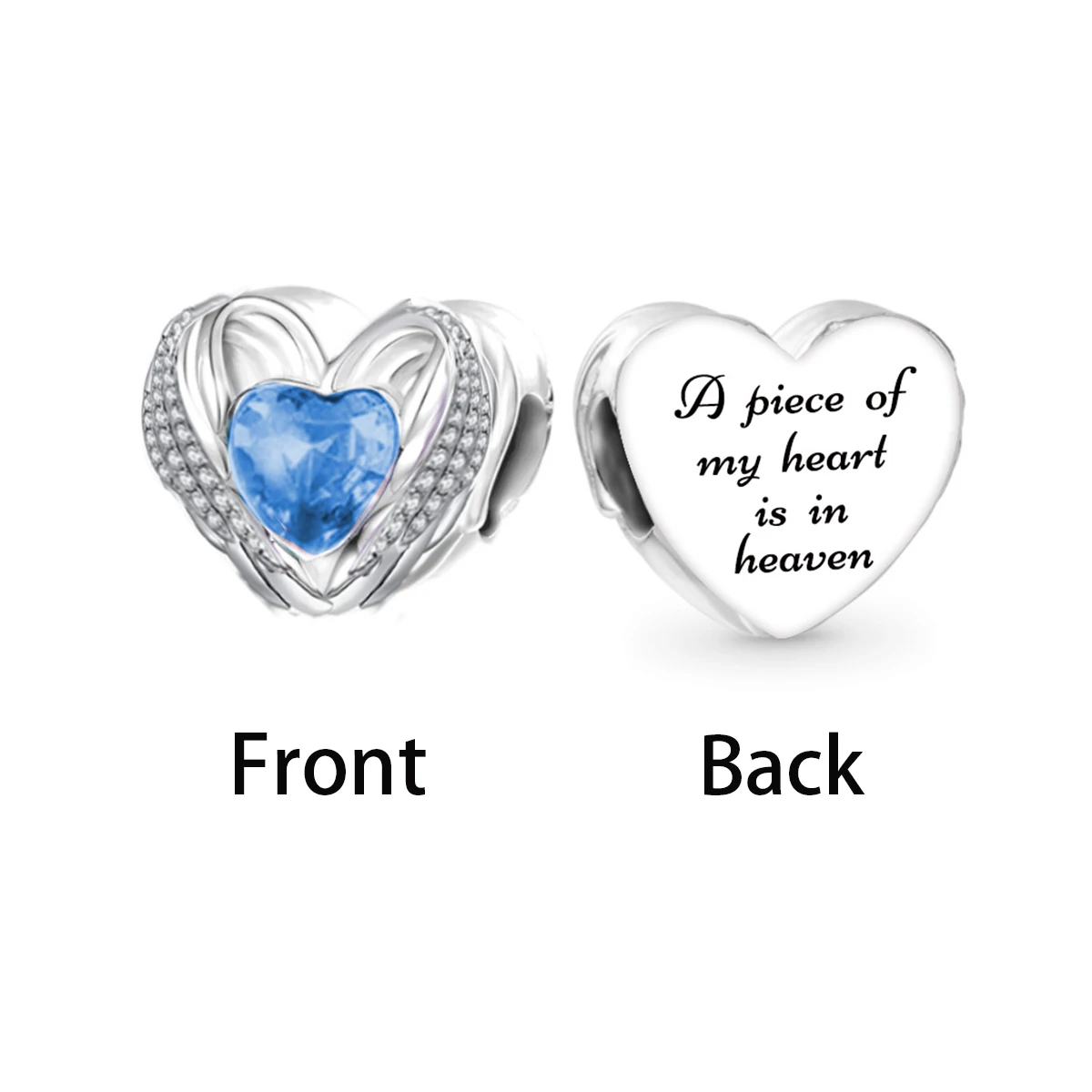 Fit Original Pan Charms Bracelet 925 Sterling Silver Blue Pink A Piece of My Heart Is In Heaven Bead For Women Jewelry Making