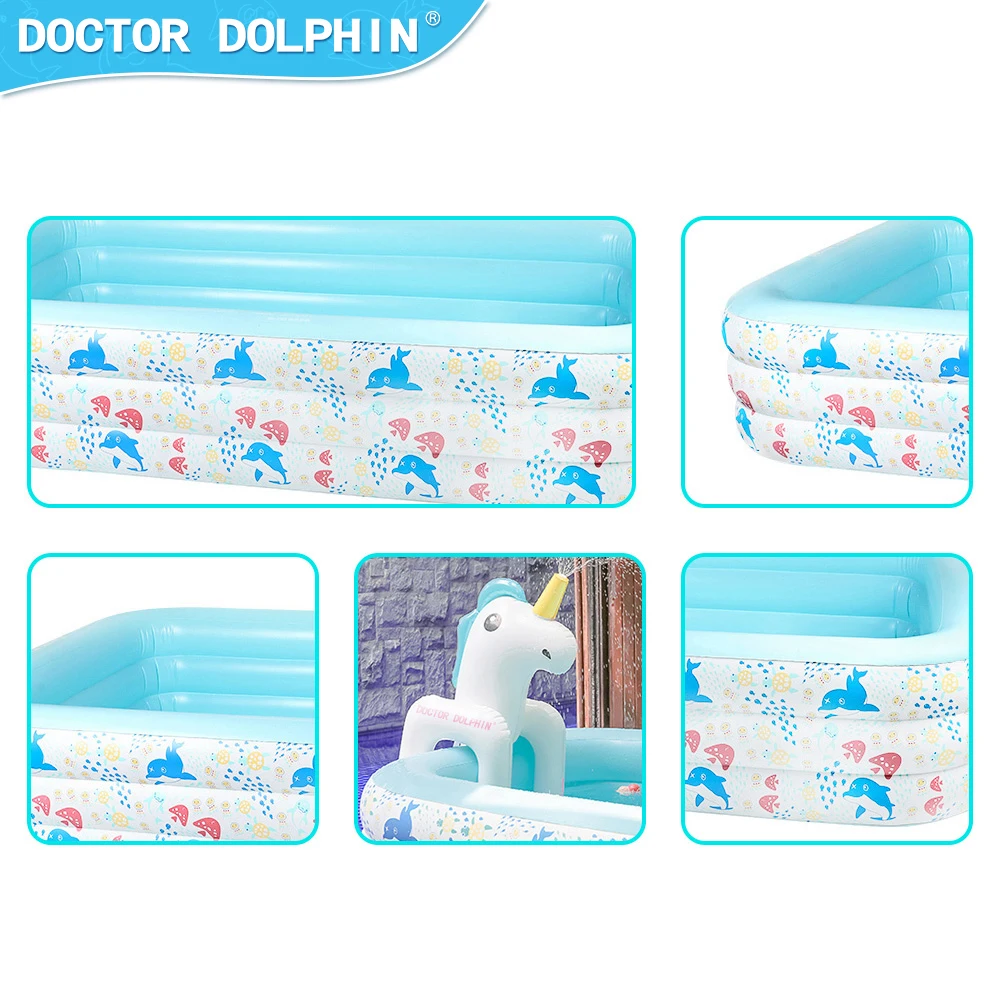 Doctor Dolphin Factory PVC Summer Outdoor Ground Portable Water Games Toy Family Kid Pool Inflatable Swimming Pool