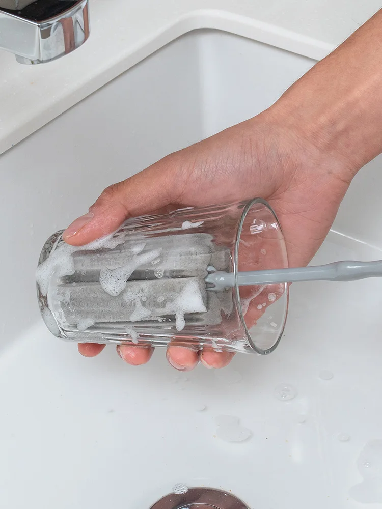 
Long Handle Soft Sponge Sink Cleaner Drink Glass Cleaning Cup Brush 