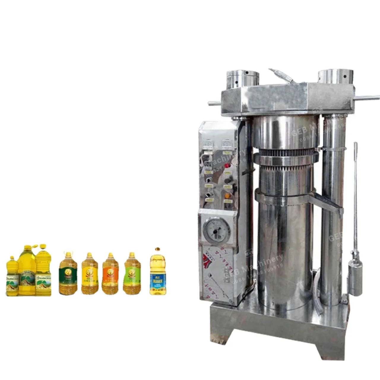 Portable small horizontal household hydraulic cocoa oil squeezer for cold pressing