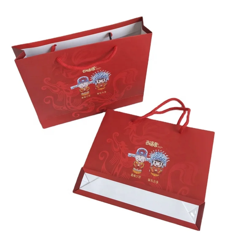 custom cheap logo printed kraft paper carry bag wholesale by manufacturer