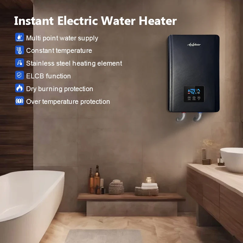 portable wall mounted endless 220v 5.5kw bathroom electric instant shower mini anlabeier water heater