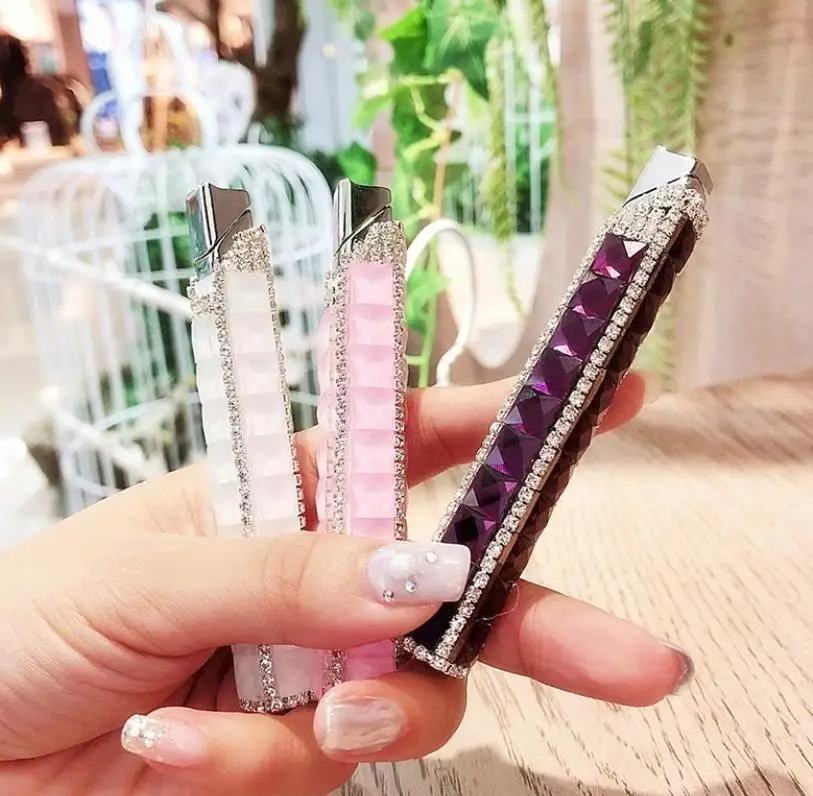 Diamond Lighter Windproof Flame Double-sided Press Lighter Rechargeable lighter