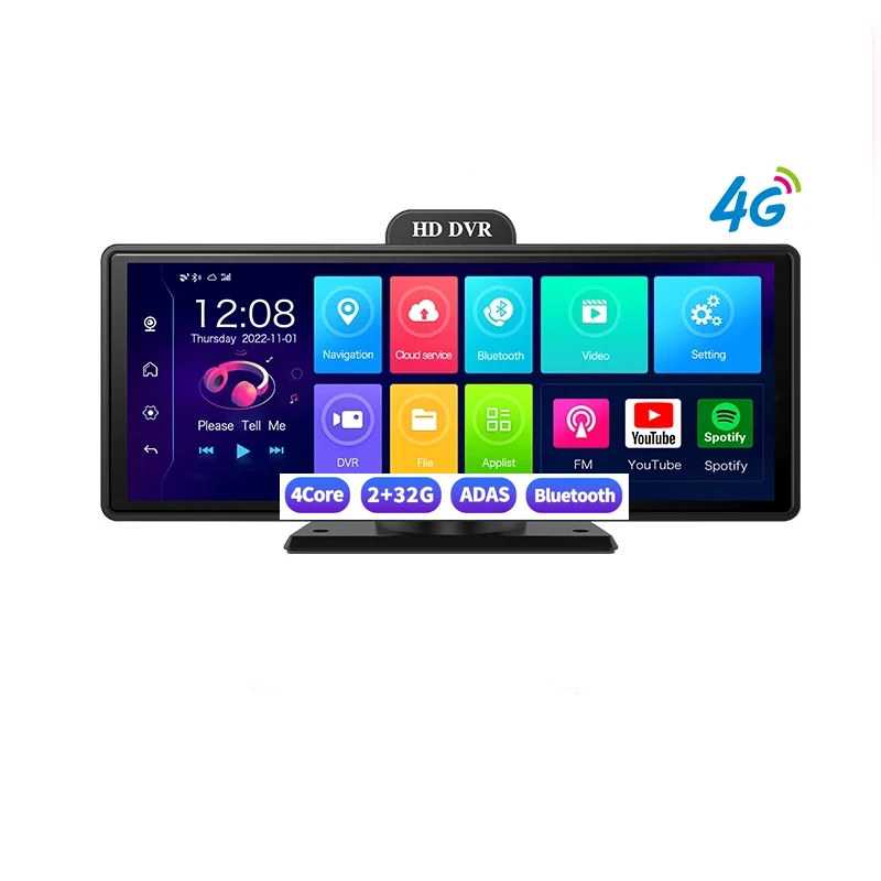 Harrison 10.26  4G Dash Cam Android 8.1  WiFi ADAS Car DVR GPS Navigation FM 24h Park Monitor Rearview Mirror Video Recorder