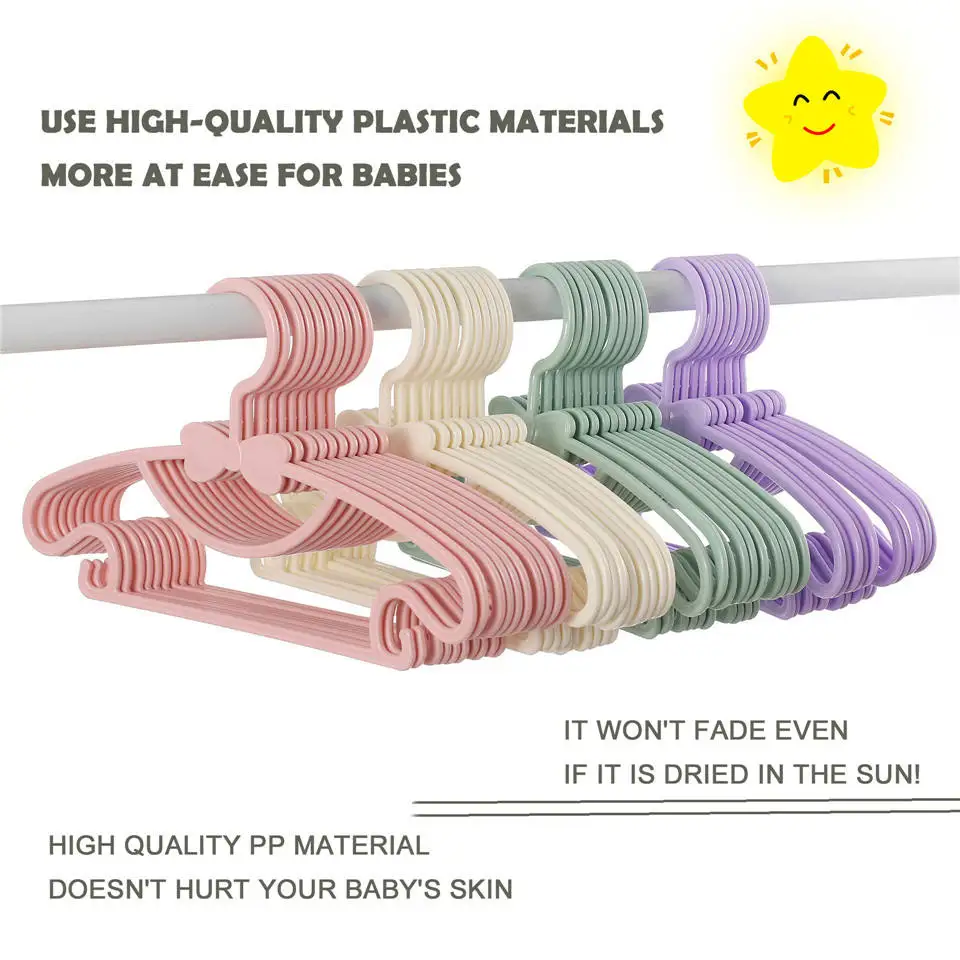 Custom Hangers Bowknot Pp Hanger For Kids Non-slip Baby Plastic Hanger Manufacturer