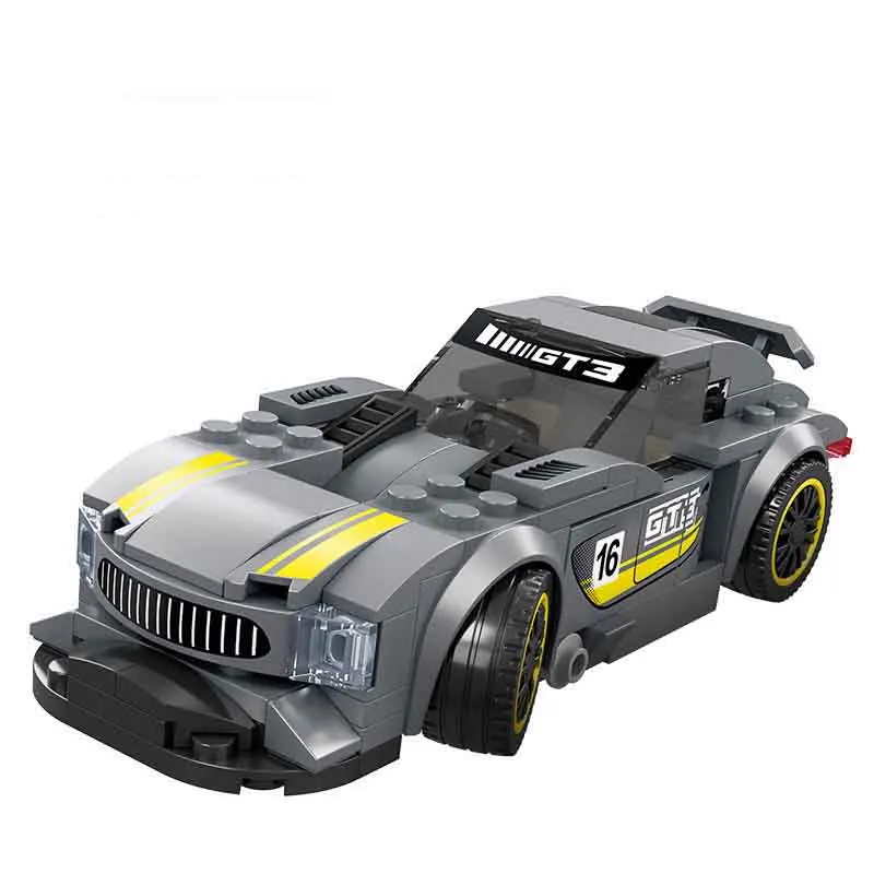 2870 Block Set 139+pcs Racing Car Sports Car Police Car Model Assembly Building Block Small particles Educational Children Toys