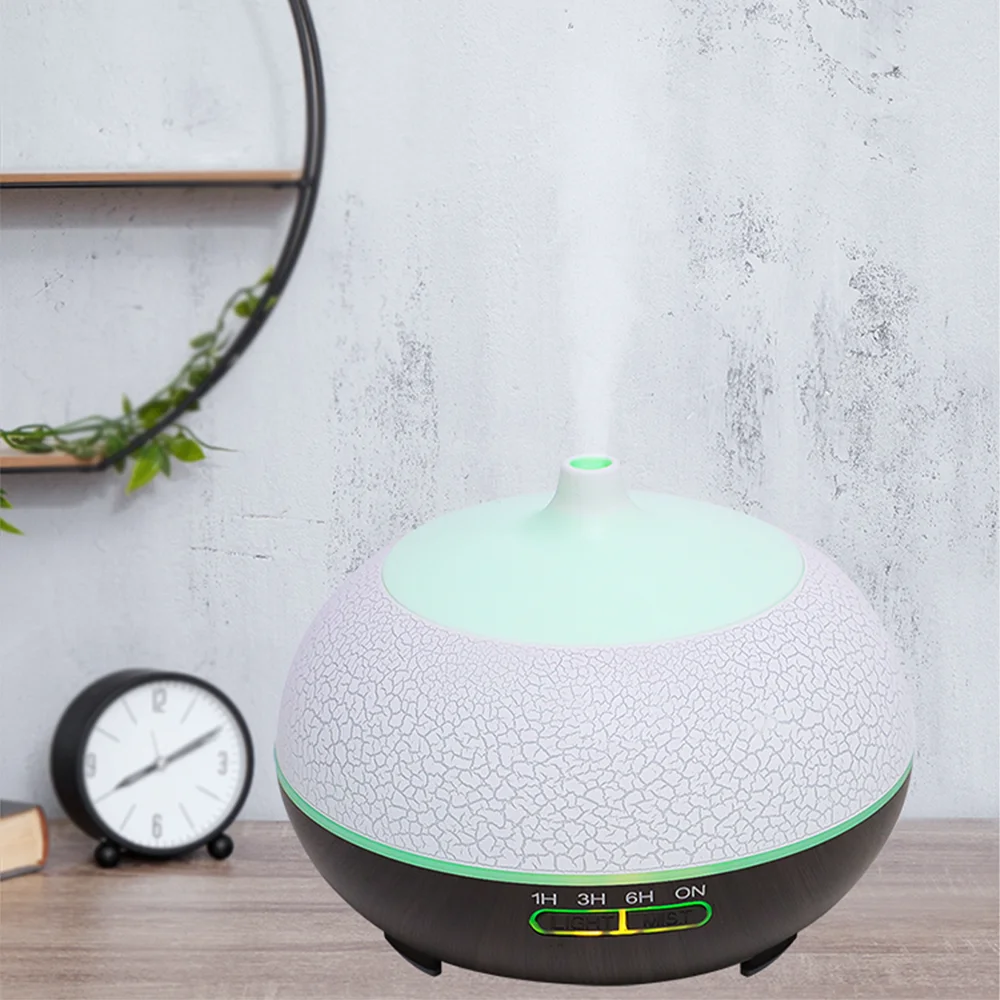 top seller 550ml ultrasonic aroma diffuser Wood Grain Cover Ultrasonic Humidifier 7 Color Led Aroma Oil Diffuser For Office