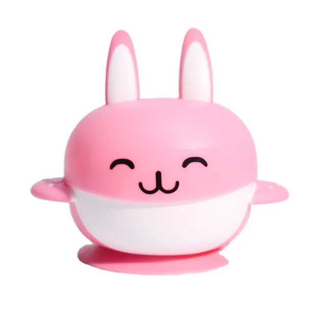 
Baosheng Cute Rabbit Design Wholesale Baby Bowl With Suction Baby Feeding Bowl Set 