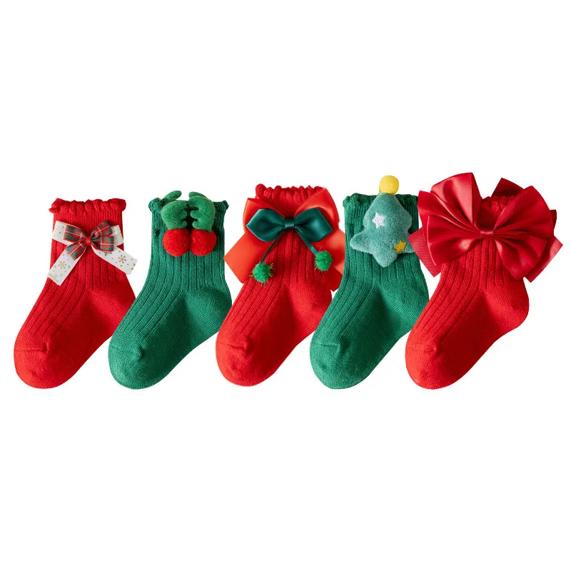 Winter Knitted Leggings Tights For Children Kids Pantyhose With Bow Cotton Baby Tights For Girls