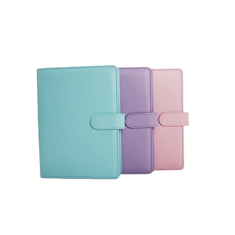 Wholesale a5 a6 file holder loose leaf pu leather notebook filing folder binder 6 ring pu leather a5 binder cute