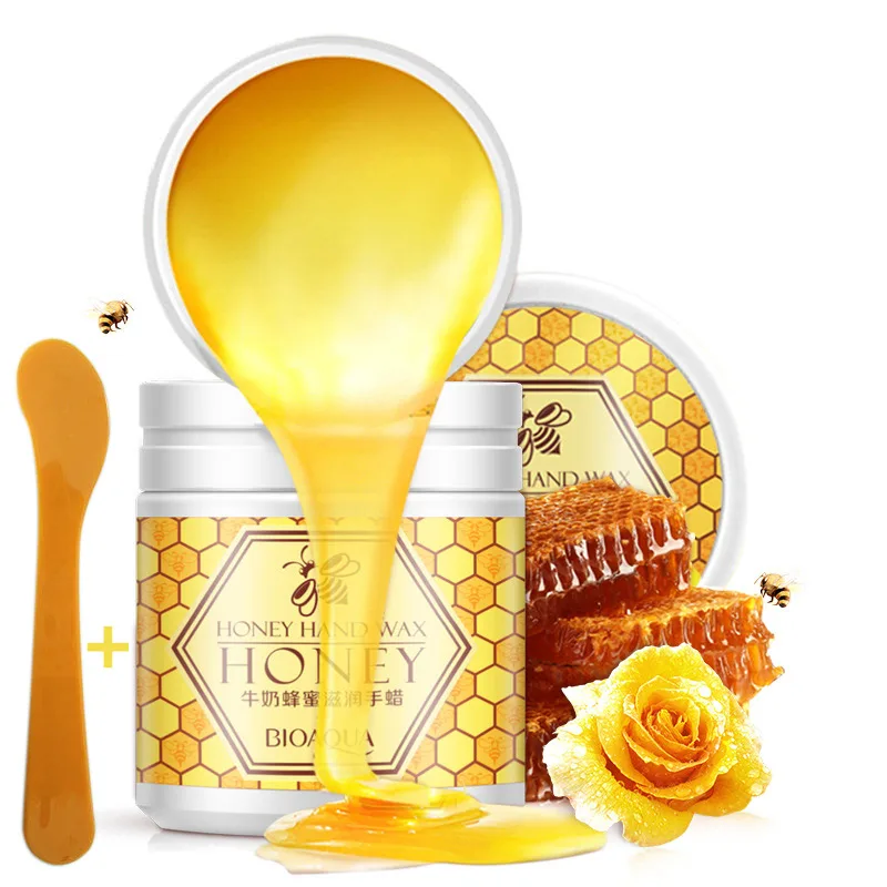 
BIOAQUA Milk Honey Wax Cream with Spoon Paraffin Whitening Nourish Moisturizing Hydrating Remove Dead Skin exfoliator Hand Care  (62470980383)