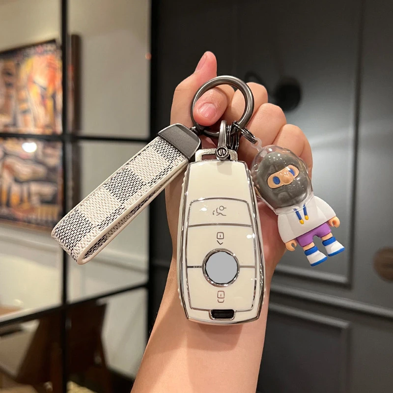 Factory Wholesale Fashion  Quality Full Sealed Protection Car Key Holder Soft TPU Car Key Cover Case For B e n z
