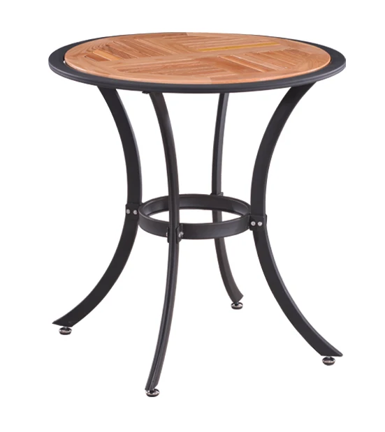 round outdoor garden dining table powder coating wrought iron mesh table of bistro set furniture