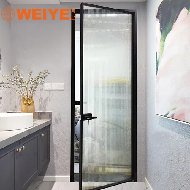 Hotel bathroom waterproof aluminum door frameless aluminum casement door