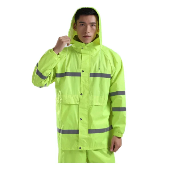 Low Price Motorcycle Men Raincoat best seller 2022 custom Adult Split Reflective Rain coat hoodie jacket pant