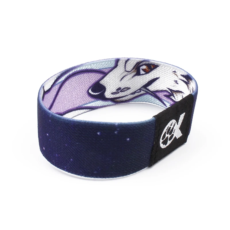 Cheapest oem logo promotional wristbands soft polyester heat transfer custom print design party wristband guangzhou factory