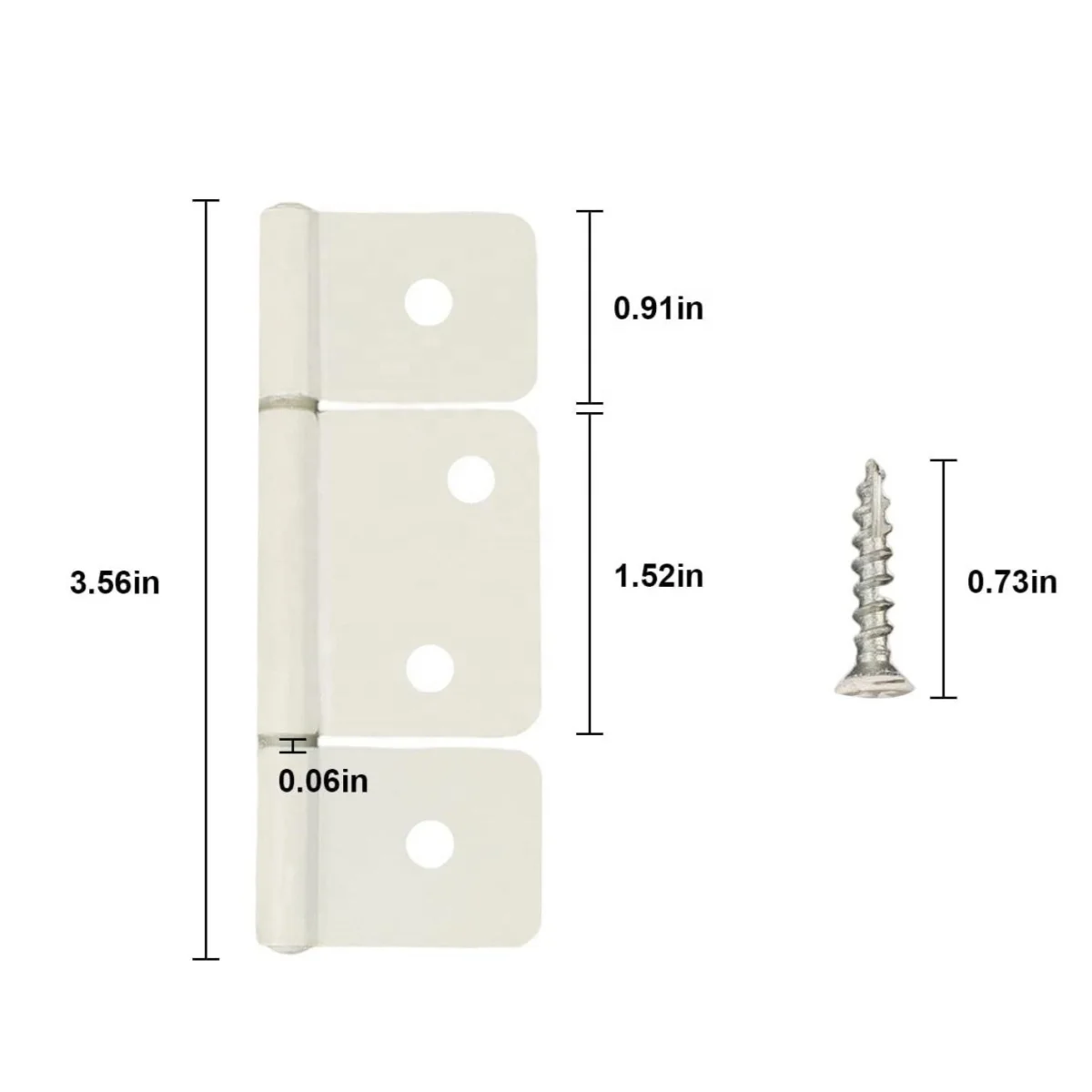 4 Pcs Per Set Door Hinges Replacement fits for Larson White Screen Door Hinges Center Extruded Aluminum Door flag Hinge