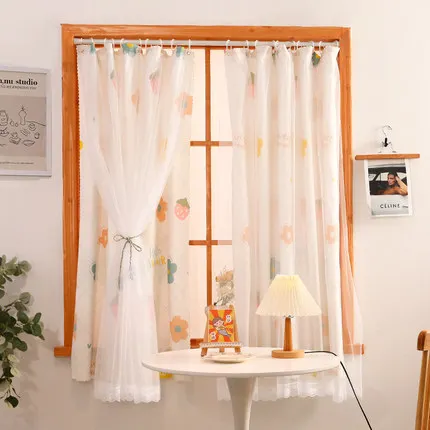 Easy mounting of hanging Curtains living room drape home Girl bedroom for windows sheer Lace curtain Opaque tapestry