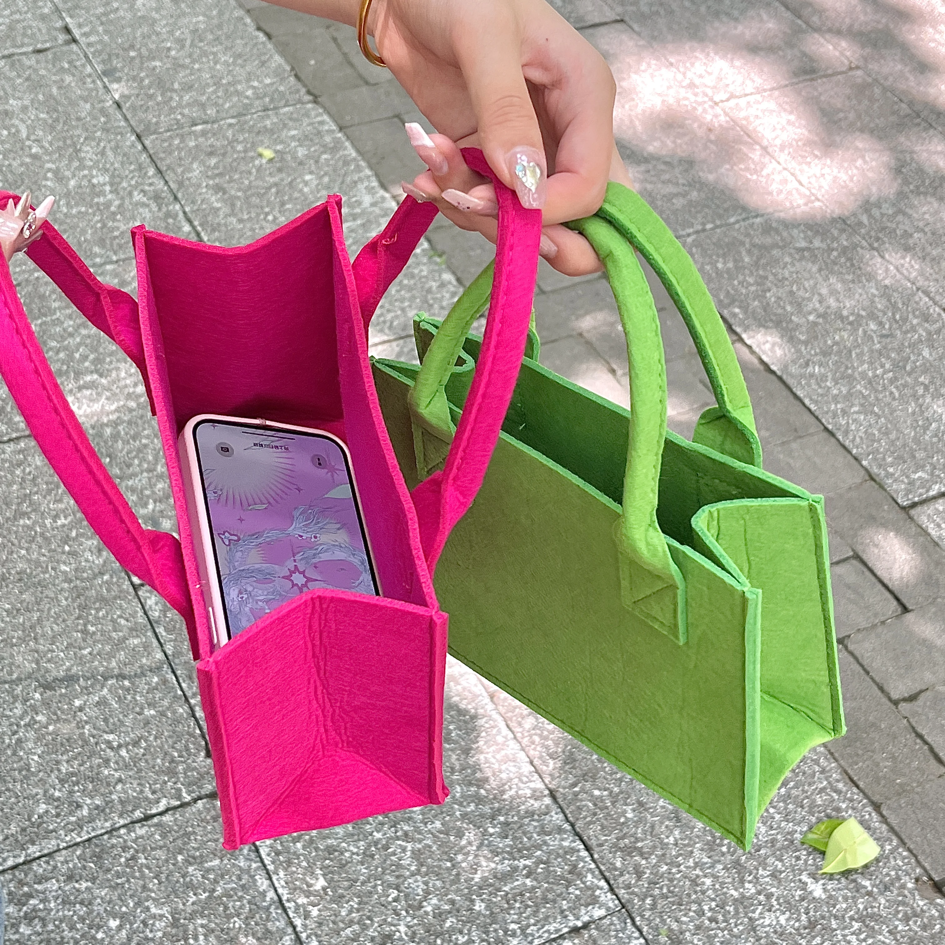 Ruicheng Online Shopping New Style Wholesale Custom Felt Bag Eco-Friendly Hand Made Felt Tote Bags