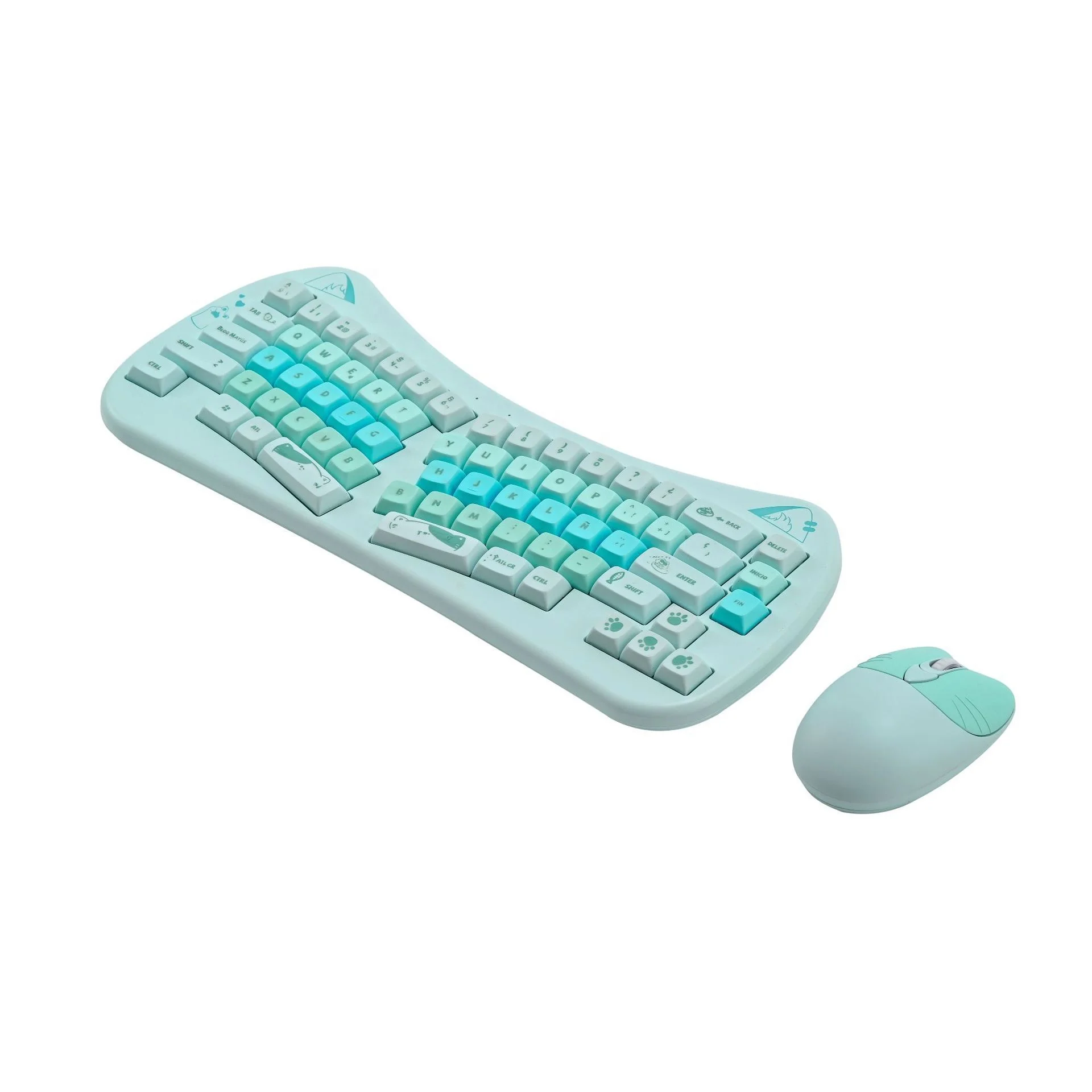 2024 Amazon Ebay Hot Sale DIY Colorful 66 key Keyboard Mouse Set for Gaming Laptop Girls 2.4G wireless Mini Keyboard Mouse Combo