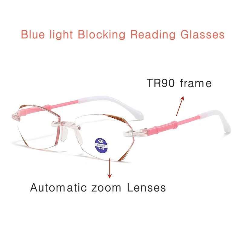 Intelligent automatic zoom high-definition fashionable TR frame anti blue light presbyopia glasses for men women
