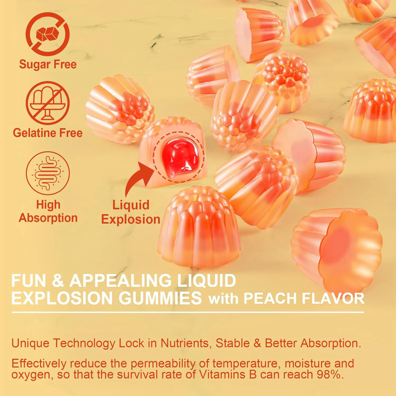 Private Label Supplements Supports Bone Muscle Liquid Gummy Candy Tooth Strength Halal Vitamin D3 + K2 Gummies