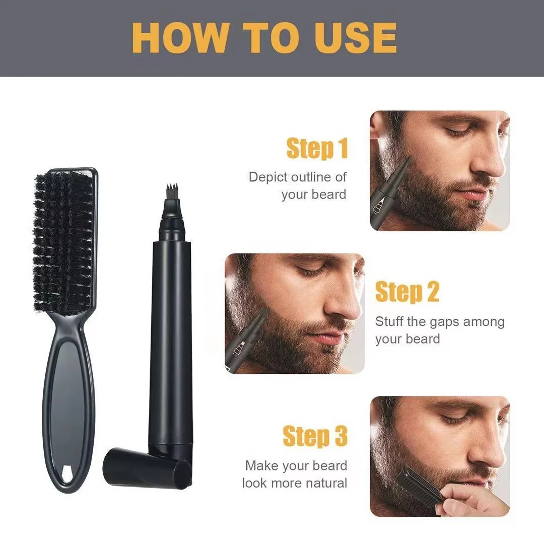 Propylene Glycol Beard Care Kit Filler Pencil Beard Pen With Brush