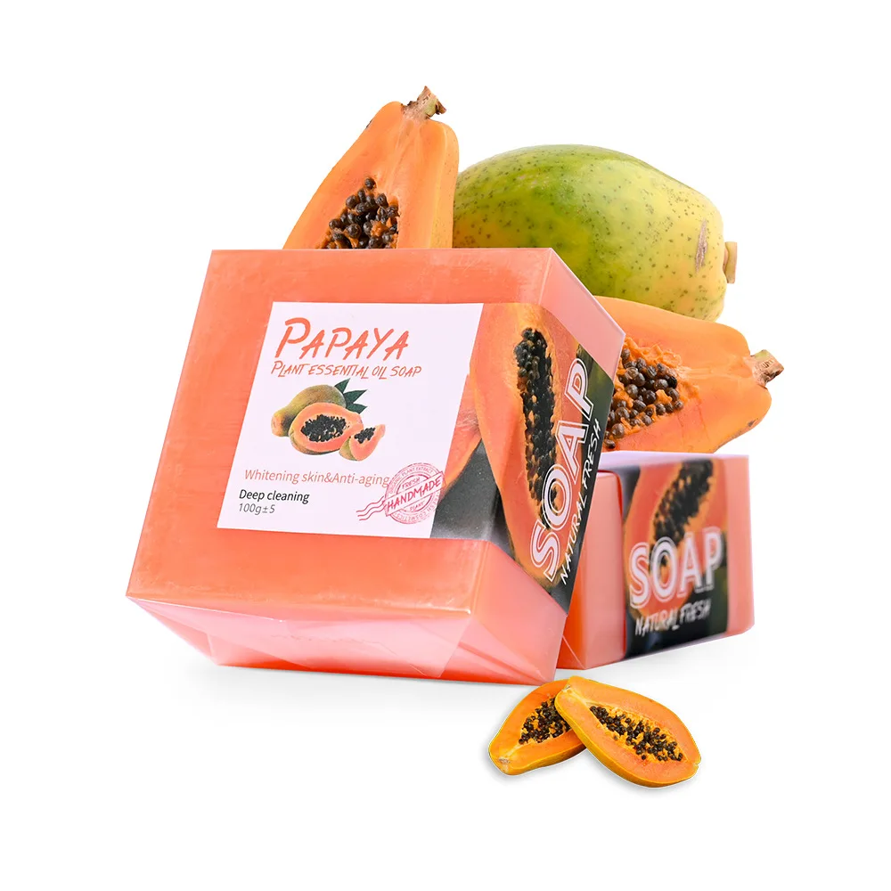 Organic Pure Herbal Kojic Papaya Extract Soap Skin Whitening handmade soap
