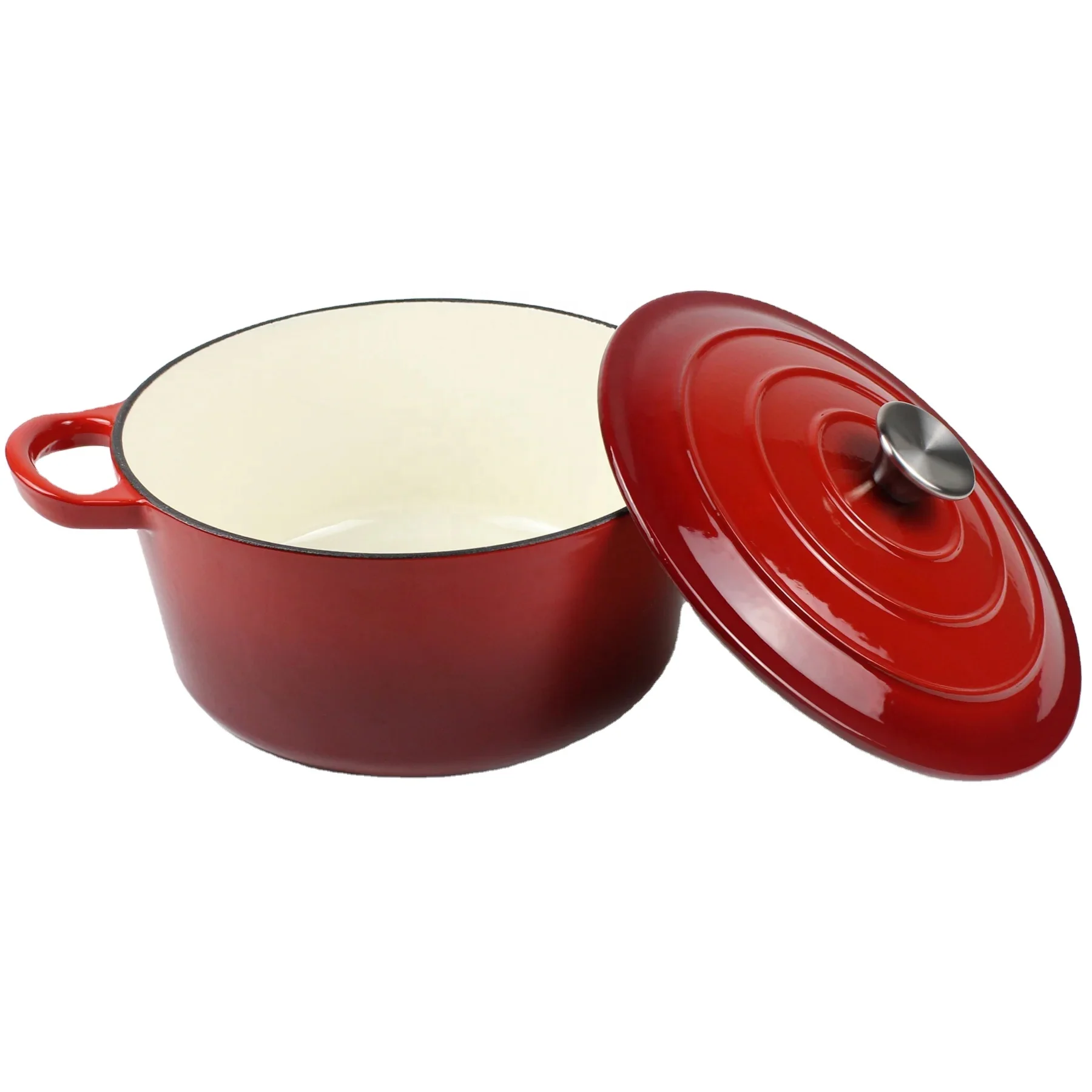 Enamel coated cast iron cooking pot cookware dutch oven with lid