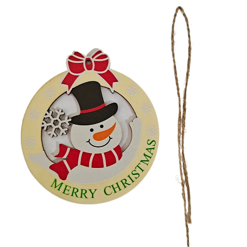 Wooden Christmas Small pendulum ornaments Laser Festival Gifts Home wood chip accessories painted wood crafts