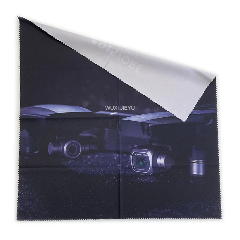 custom digital print optical camera screens microfiber cleaning wiper cloth chiffon en microfibre