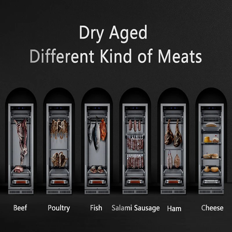SICAO 380L Home Restaurant Beef Steak Sour Acid dry age cabinet Built In stainless steel Dri Dry Aging Aged  Fridge Refrigerator