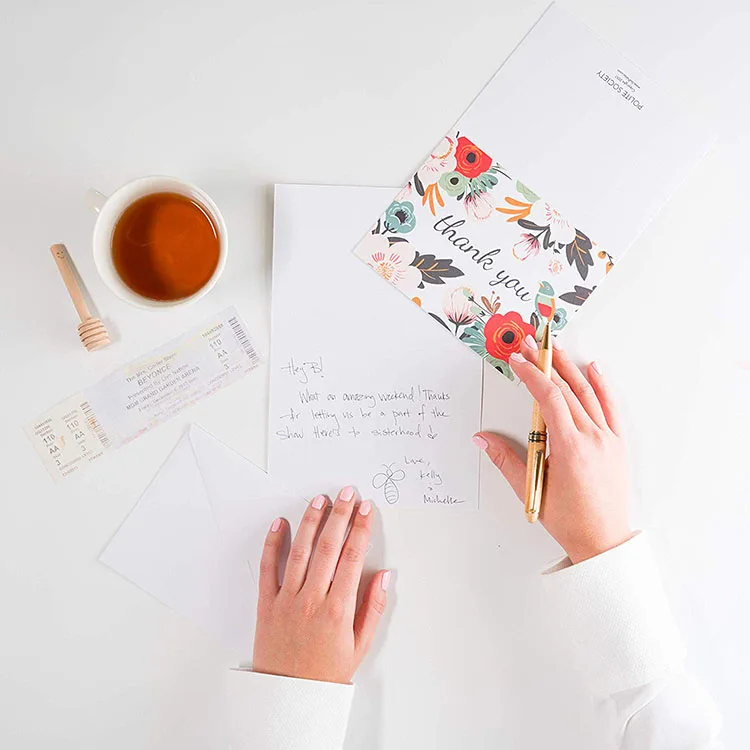 37 pack beautiful blank inside white envelopes included flat thank you cards for bridal, baby showers