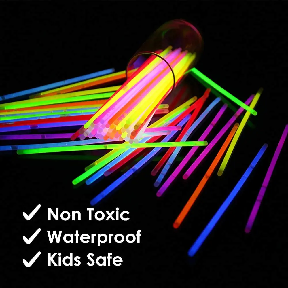 
Shining in the dark Neon Sticks 100 Pieces for 1 pack Glow Stick Bracelet Light sticks Party Supplies Neon Party 