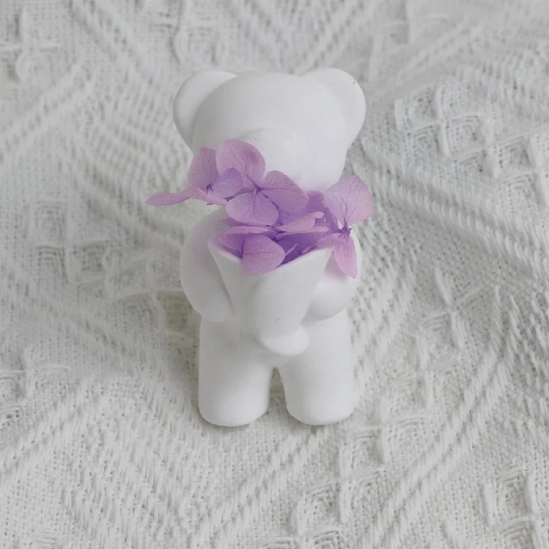Cute Flower Bear Shaped Ceramic Perfume Diffuser Home Vent Clip Decoration Car Interior Air Conditioner Perfume