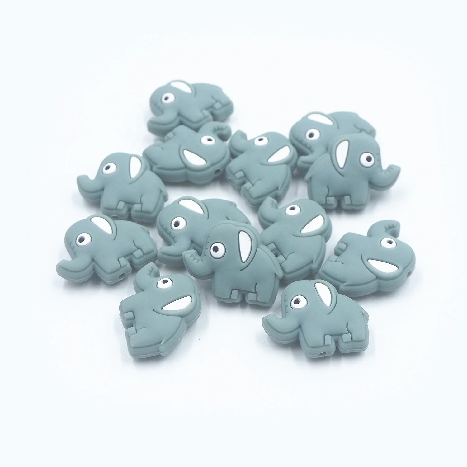 Wholesale Baby Teething Chew Teethers Silicone Loose Bead Chew Ball Elephant Character Beads For Pen Making