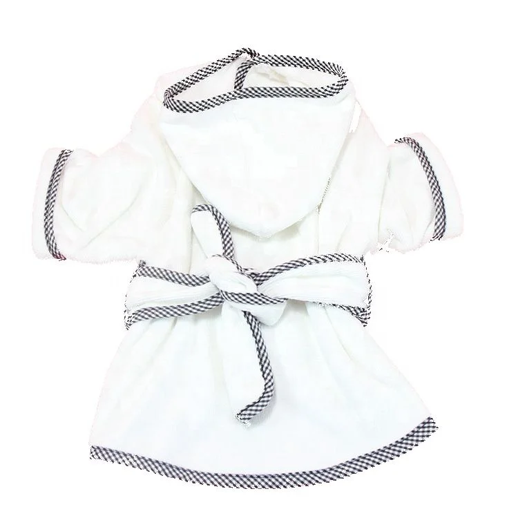Funland towel adjustable size super absorbent pet bathrobe hooded dog dressing gown