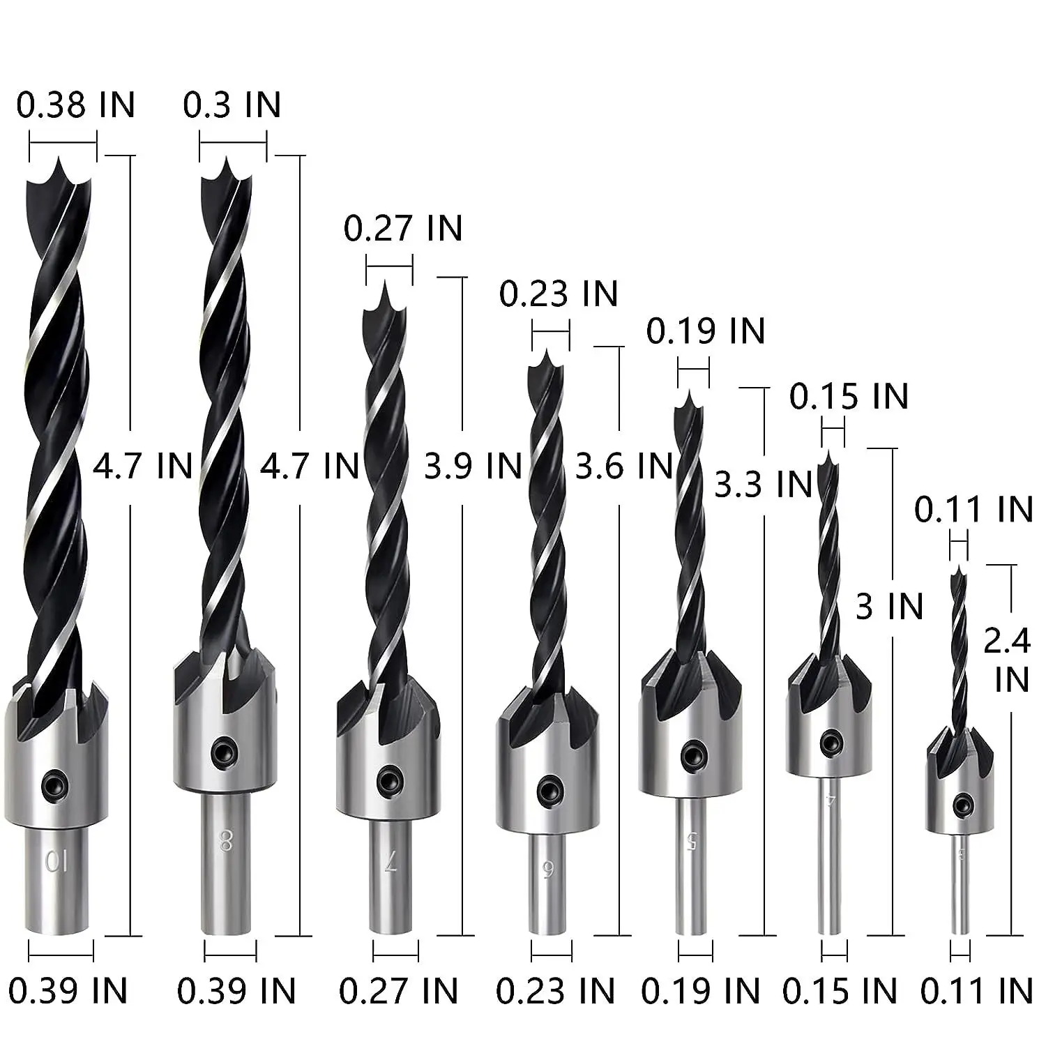 26pc drill bit combination set center punching woodworking three pointed drill wooden plug drill