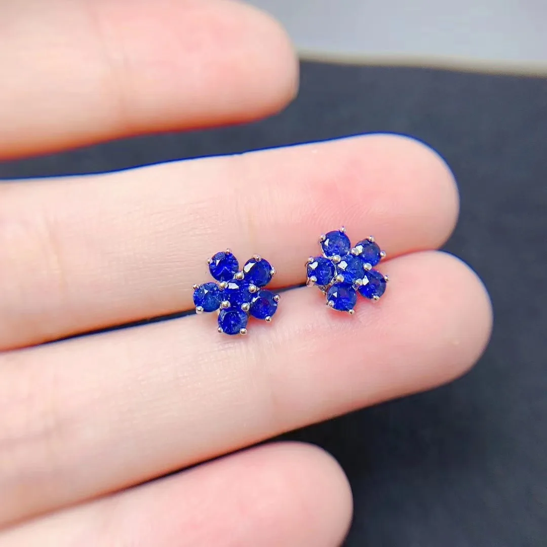 Hot Sale Natural Sapphire Luxury Stud Earrings Sets For Women