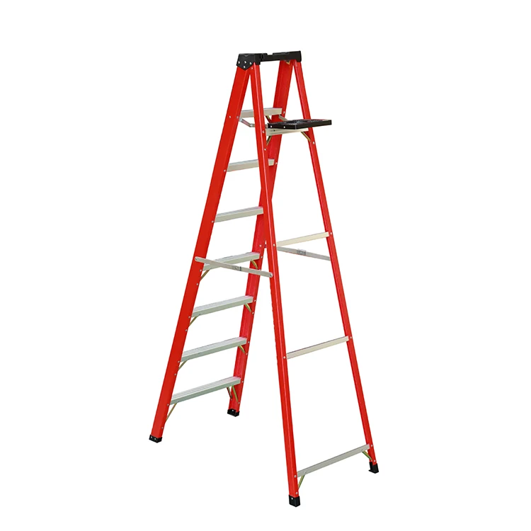 FRP Стекловолоконная Изоляция промышленная рама Складная ступенчатая лестница с ящиком для инструментов