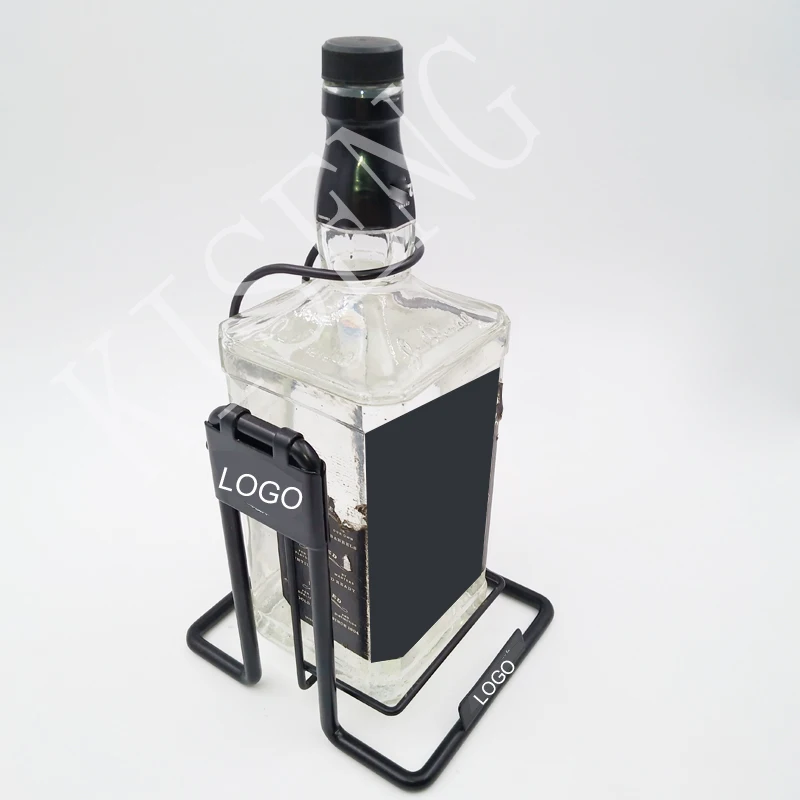 JD whiskey bottle swing pour cradle metal wine display stand holder rack for liquor tequila rum vodka champagne brandy XO VSOP